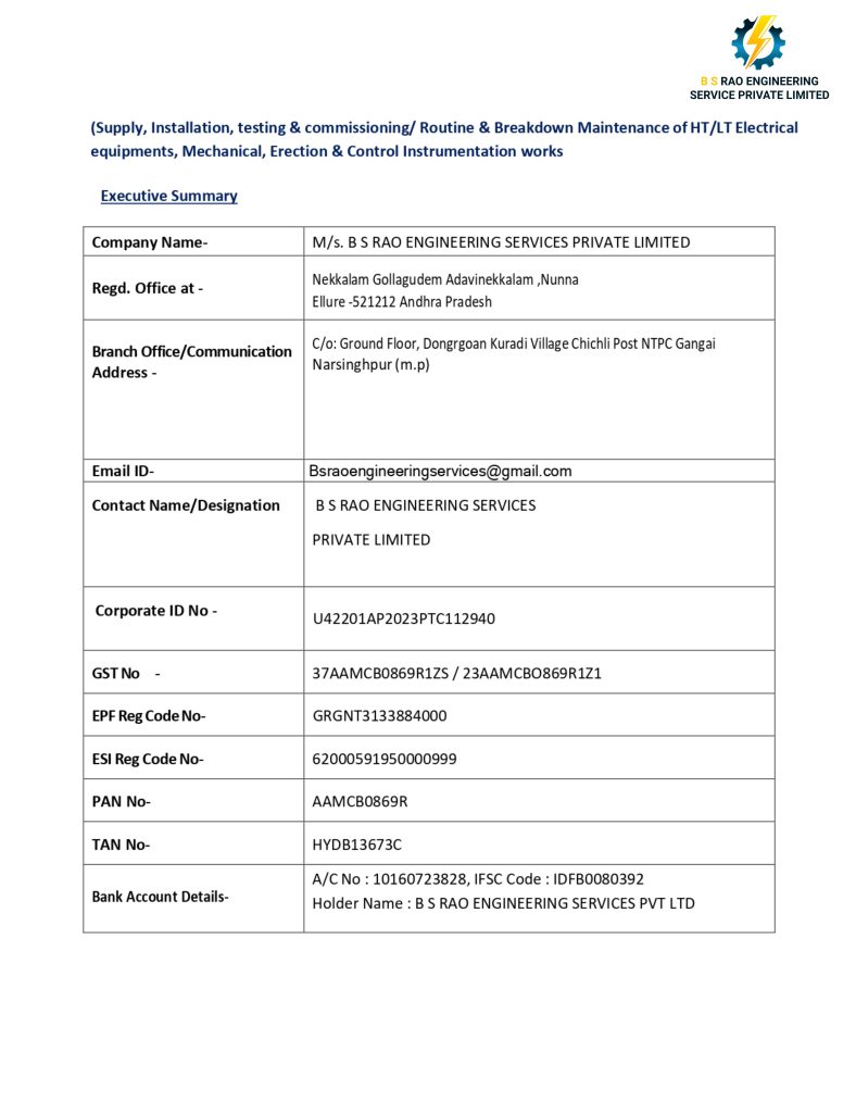 BS Rao Engineering Services Private Limited